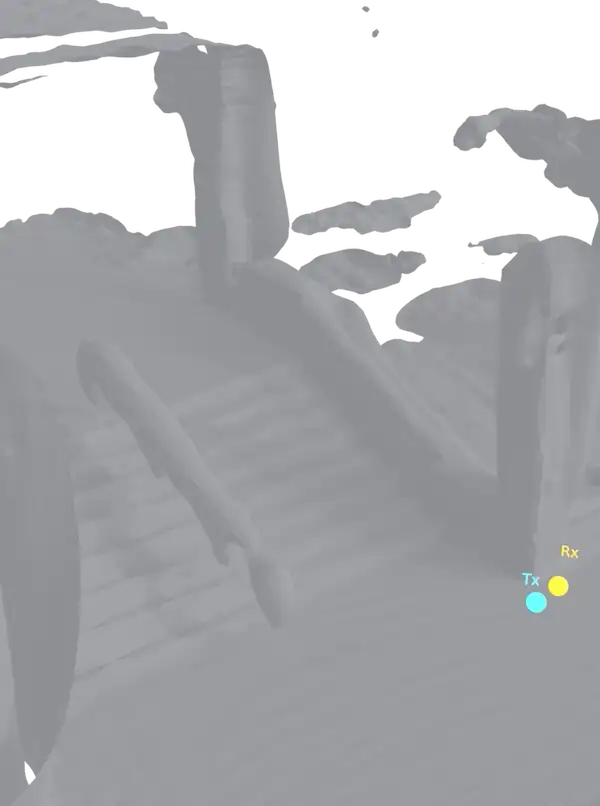 Ray-tracing forward model over the scene mesh
